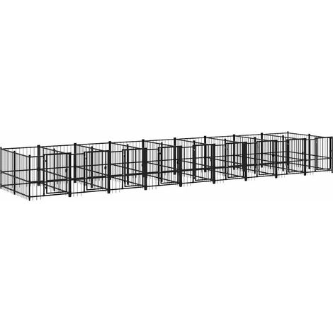 Maison Exclusive - Outdoor-Hundezwinger Stahl 16,89 m² (1/5)