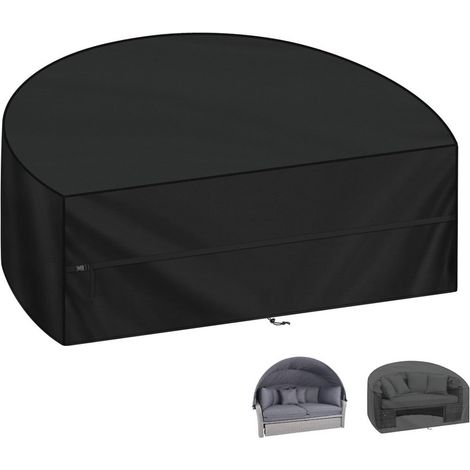 Housse de protection pour mobilier de jardin en tissu Oxford 210D – 205×110×80 cm – imperméable, coupe-vent et anti-intempéries – pour fauteuils relax et bains de soleil (1/5)