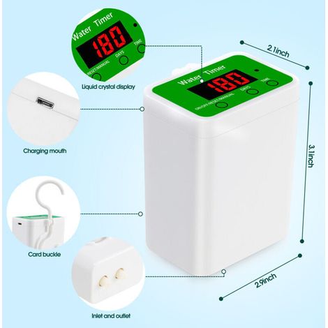 Kit de riego automático por goteo, sistema de riego automático de 12 unidades para plantas de interior, pantalla LED y sistema de goteo recargable por USB. (1/3)