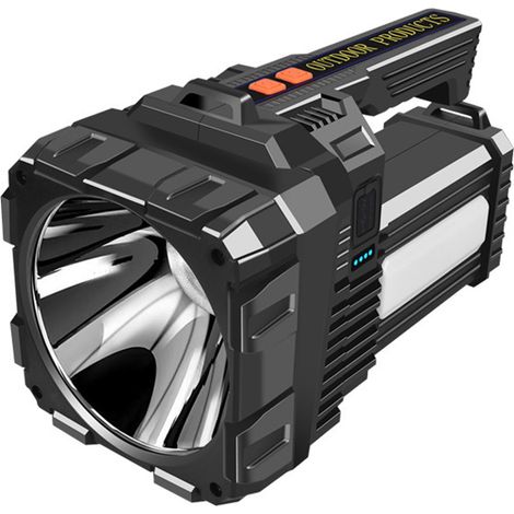 Éclairage extérieur haute puissance à énergie solaire, lampe torche puissante, projecteur LED multifonctionnel rechargeable, lampe d (1/5)