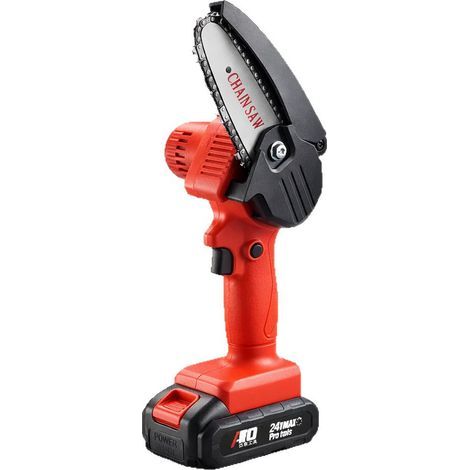 Mini-tronçonneuse électrique sans fil rechargeable – Scie à bois – Scie électrique utilisable d'une seule main (1/4)