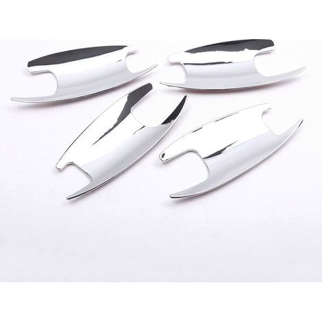 4 pièces pour W213 Classe E 16-17 W205 Classe C GLC X253 Chrome poli Argent Garniture de bol de porte Accessoires de voiture