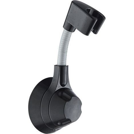 Support De Douche Réglable - Fixation Par Ventouse - Pour Tête De Douche Portable - Noir - 1 Pièce (1/5)