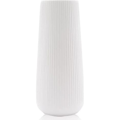 SABIR-Vase moderne en céramique pour herbes de la pampa, fleurs séchées et fraîches, vase blanc parfait pour le salon, la chambre (1/4)