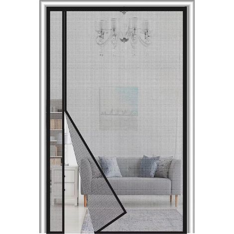Moustiquaire Porte Magnétique 120x215cm Ouverture Latérale Fibre de verre, Peut être Tourné à Gauche et à Droite Moustiquaire Porte Fenetre maillage renforcée, Fermeture Automatique, Anti-rayures (1/5)