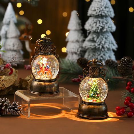 2 pezzi Decorazione natalizia, sfera di cristallo natalizia, luci per albero di Natale per anziani, regali di Natale