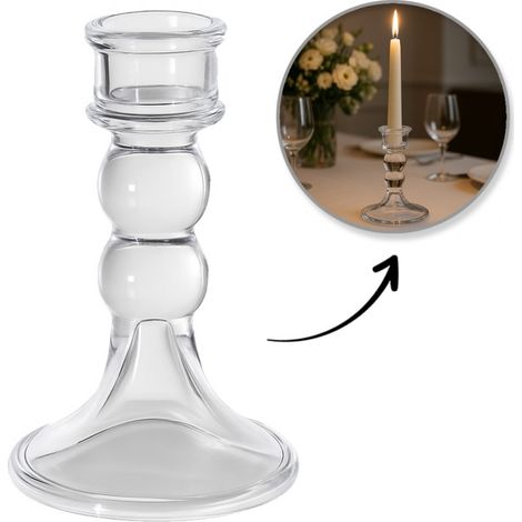 Candelabro decorativo in vetro Glamour 12,5 cm - SW17