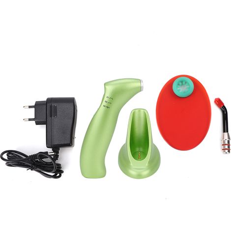 Lampe à polymériser LED sans fil 5W type pistolet pour dentiste, équipement buccal, prise UE 110-220V, vert (1/5)