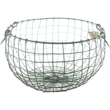 Esschert Design Bauchiger Drahtkorb Braun Ø 30 cm