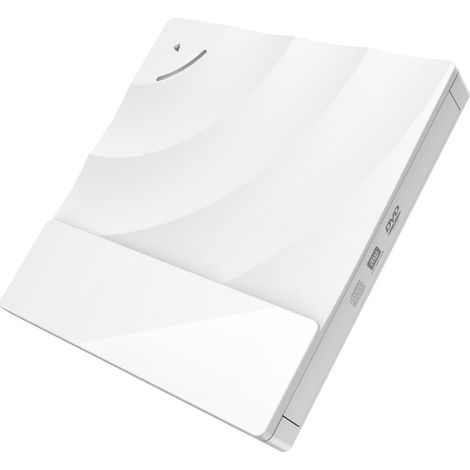 Lecteur optique externe portable DVD, lecteur de disque CD/DVD-RW ultra-plat USB 3.0 (blanc) (1/5)