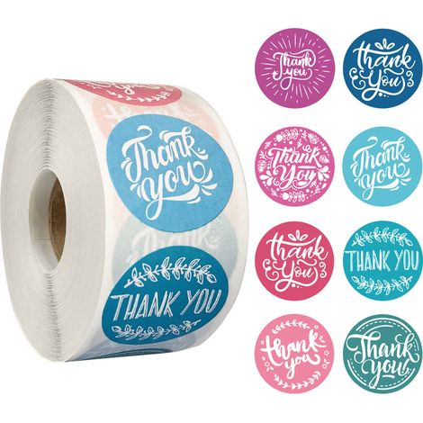 (2,5 cm Durchmesser) 500 runde Dankesaufkleber, selbstklebende Etiketten für Hochzeiten, Gastgeschenke (1/5)