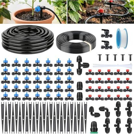Pair Système D'irrigation Arrosage Automatique pour Jardin 101Pcs [15M + 15M Tuyaux D'irrigation], Arrosage Jardin à Pression Équilibrée pour Jardins, Serres, Terrasses, Pelouse (1/5)