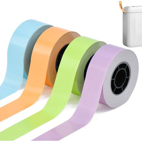 Paquete de 4 rollos de etiquetas para impresora de 15 mm x 7 m, cinta adhesiva térmica compatible con los modelos Q32 y Q35, etiquetas adhesivas para impresoras térmicas. (1/5)