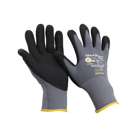 ATG MaxiFlex Ultimate Nylon-Strickhandschuh grau/schwarz 34-874 Größe 12