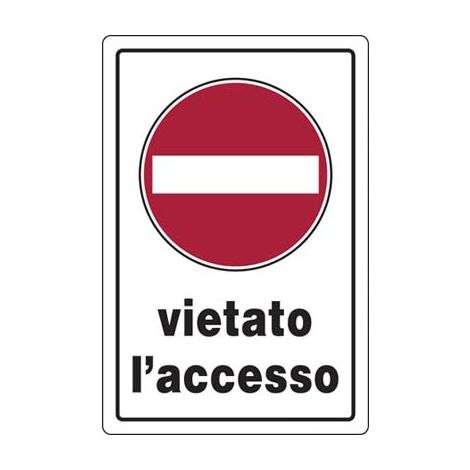 TARGA SEGNALETICA VIETATO ACCESSO - PP CM 20X30- 10 pezzi