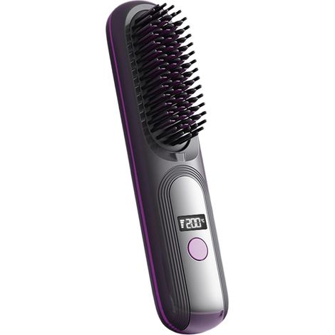 Fer à lisser sans fil, rechargeable, sans fil, peigne lisseur à 4 températures, pour cheveux épais et courts, usage quotidien, au travail, à la maison, en voyage, pour les fêtes, en salon (1/5)