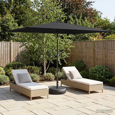 Paraguas de Jardín con Base 200 x 300 cm Poliéster Rectangular