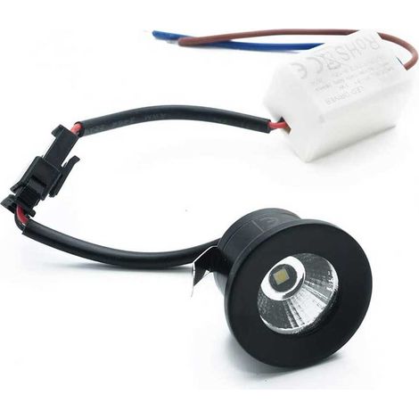 Faretto led cob ad incasso 1 watt mini spot punto luce tondo luce bianca 6500k (1/3)