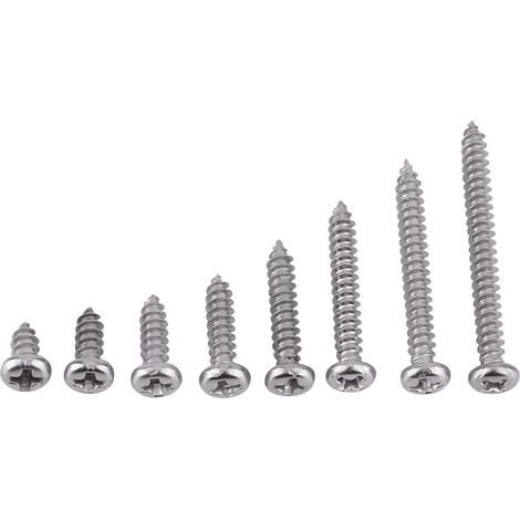 Lot 200 vis autotaraudeuses M3 acier inoxydable SS304 tête fraisée plate bombée (1/5)