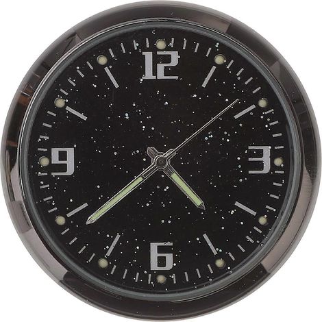 Horloge de voiture, horloge de tableau de bord, horloge de tableau de bord de voiture-4X4cm-Black (1/3)