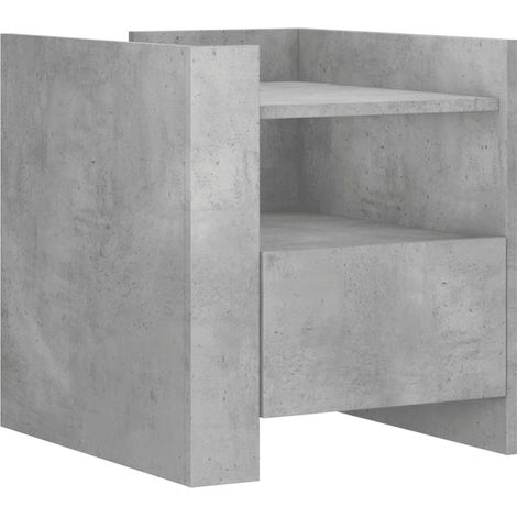 Comodino con cassetto e ripiano 45 x 50 x 50 cm MDF grigio DEC034045