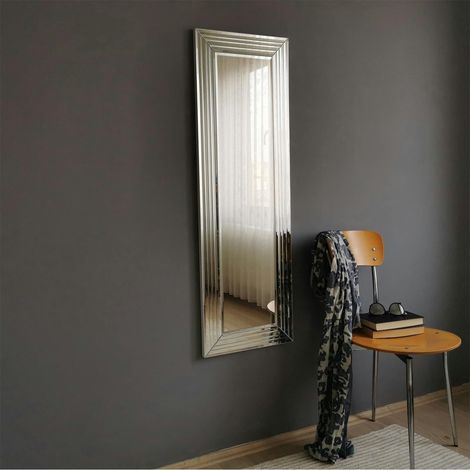 Miroir rectangulaire moderne chic - cadre rainuré 120 cm CODY (1/5)