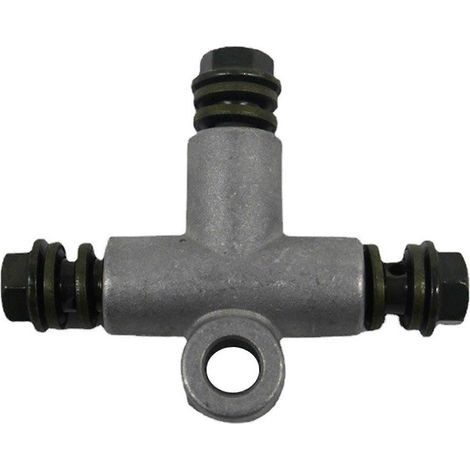 Raccord en T 3 voies pour flexible de frein hydraulique de moto/quad, 10 mm, en fer. (1/5)