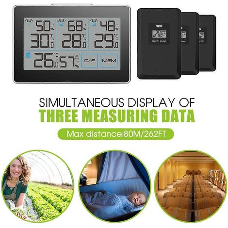 Digitales Thermometer mit Temperatur- und Feuchtigkeitssensor und Hygrometer für den Innenbereich