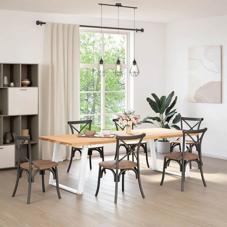 vidaXL Dining Table Legs U-Shaped 2 pcs White 90x(72-73) cm Steel (1/5)