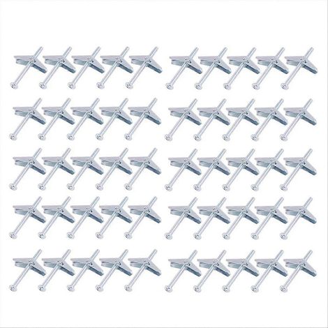 Lot de 50 chevilles à bascule de 3,2 mm (1/8 pouce) pour cloisons sèches (1/5)