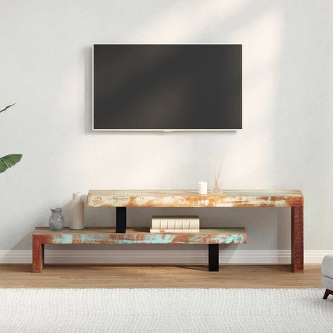 Meuble TV, Étagère TV, Meuble de Salon, Bois de récupération massif OIB1594E (1/5)