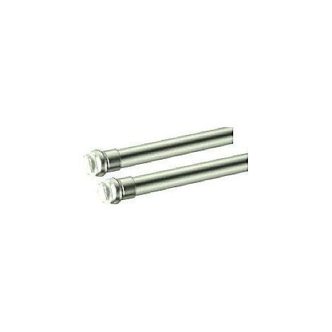SWISH - 2 BACCHETTE TONDE A PRESSIONE DIAM. 8MM 30-35 CM IN ALLUMINIO COLORE NICKEL SATINATO