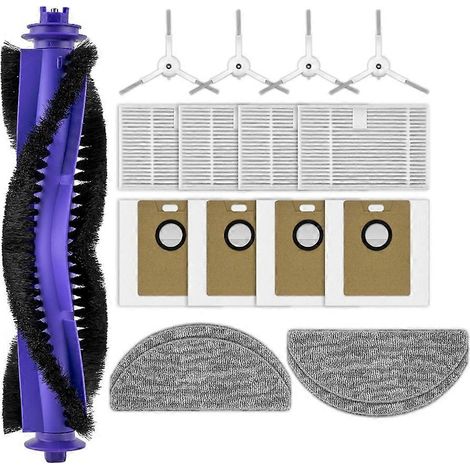 17 pièces de rechange pour aspirateur robot Narwal Freo S : brosse rotative, brosse latérale, lingettes, filtres, sac à poussière () (1/5)