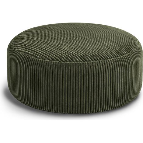Poltrona pouf oversize 6FT in velluto a coste verde con imbottitura in memory foam HOMVRA (1/5)