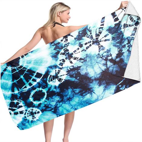 Serviette Plage Microfibre - 75 x 150 cm - Absorbante Rapide Séchage - Anti-sable - Polyvalente Pour Plage Piscine Camping Voyage - Lot de 1 (1/4)