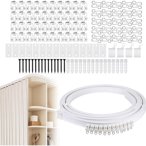 Rail de plafond pour rideaux flexible et réglable , support , tringle coulissante , accessoires paro