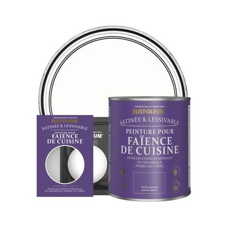 Peinture pour Faïence de Cuisine, Finition Satinée - Craie Blanche (1/3)