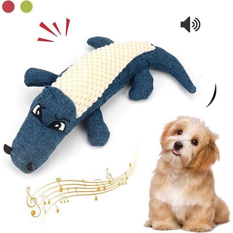 Peluche pour chien, jouet pour animaux de compagnie, simulation d'alligator sonore, jouet pour chien - Bleu - 1 (1/4)