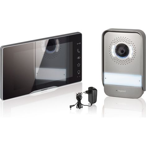 Legrand - Visiophone Easy Kit Plus avec écran 7pouces noir effet miroir et platine de rue