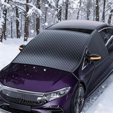 Winter Car Windshield Cover with 9 Magnets 6 Straps 6 Hooks Car Windscreen Cover Anti-Frost UV Snow for SUV/Car Tarpaulin Winter Protection Windshield Frost Screen Protector (1/5)