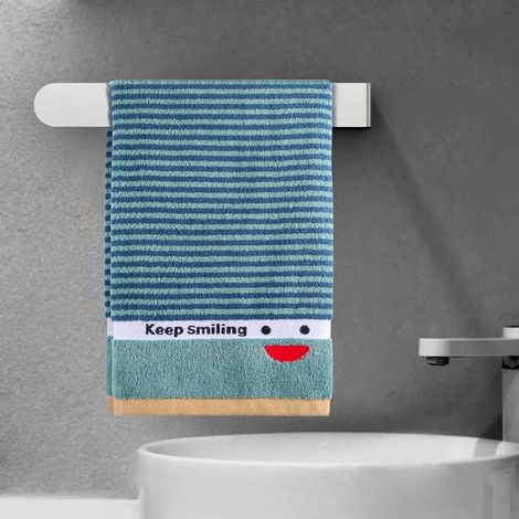 Porte - serviettes non - trou - 35cm porte - serviettes de salle de bains en acier inoxydable autocollant non modifié - porte - serviettes mural - porte - serviettes non - trou pour la cuisine ou les (1/4)