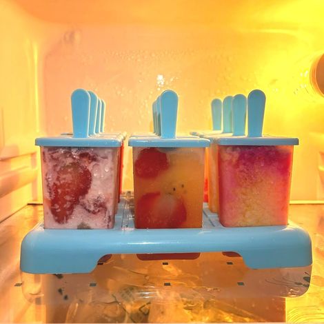 Ensemble de 12 Moule à glace Réutilisables pour Bébé sans BPA - Moules à Glace DIY avec Brosse de Nettoyage et Entonnoir Pliable en Silicone (1/4)