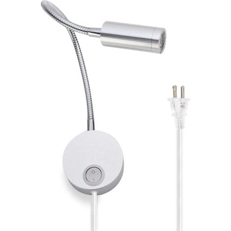 Lysed Leselampe zum Lesen im Bett, Nachtlicht, Wandleselampe, flexible LED-Wandlampe, Leselampe mit Schalter und Netzkabel (3W, Warmweiß) (1/5)