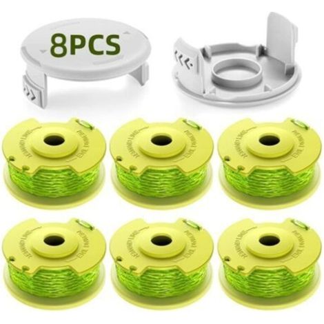 8 bobines de fil pour débroussailleuse (2,0 mm × 3,4 m) – Compatible avec les modèles 18 V, 24 V et 40 V – Lot de 6 bobines + 2 couvercles – Fil résistant et facile à recharger (1/5)