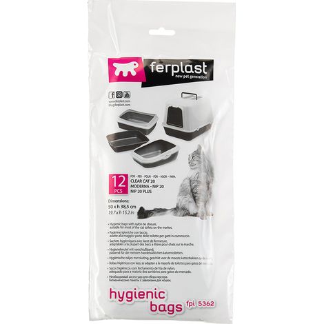 Ferplast FPI 5362 Sachets hygiéniques pour litières Bella, Prima, Nip 20 et Nip Plus 20. Variante FPI 5362 - Misure: 50 x h 38.5 cm -