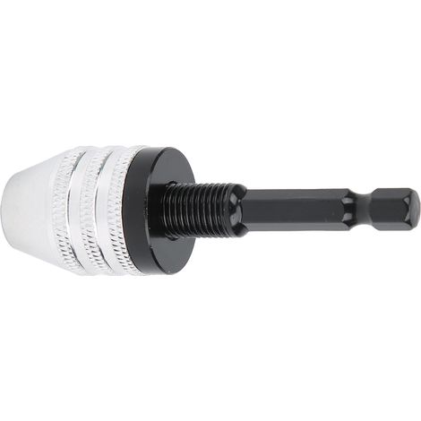Mandrin Rapide 1/4" en Acier Haute Vitesse, Adaptateur Hexagonal 3 Mors pour Perceuse 0.3-6.5mm