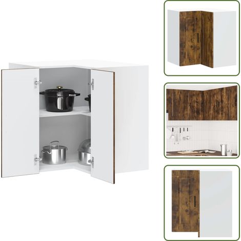 Cucina - vidaXL Pensile da Cucina ad Angolo Porto Rovere Fumo Legno Multistrato - Mobile da parete