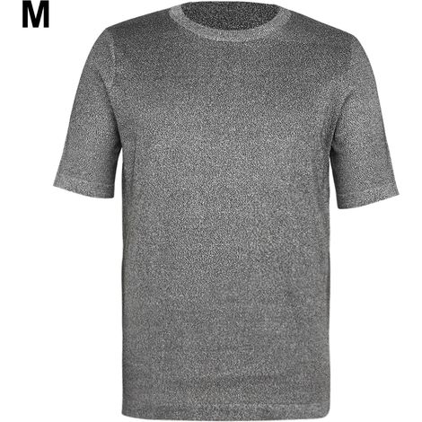 Maillot de protection niveau 5 anti-coupure, manches courtes col rond, sécurité haute résistance taille M (1/5)