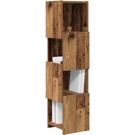 Meuble d'Angle de Rangement 25,5x25x102 cm en Bois d'Ingénierie Style Rustique (1/5)