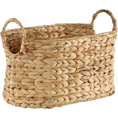 CALICOSY - Petit Panier en Jacinthe d'eau avec Poignées - H21 cm (1/5)